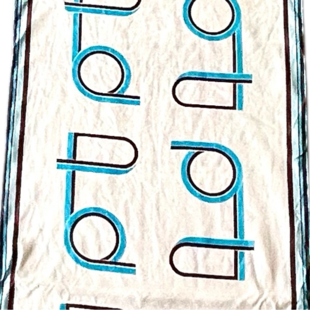 Burmel Silk Scarf - Teal and‎ Brown - Picture 3 of 7